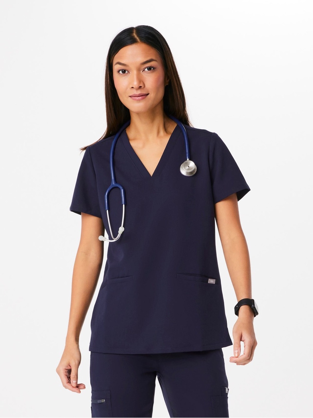 Figs Womens Casma Navy Blue Scrub Top Size 3XL